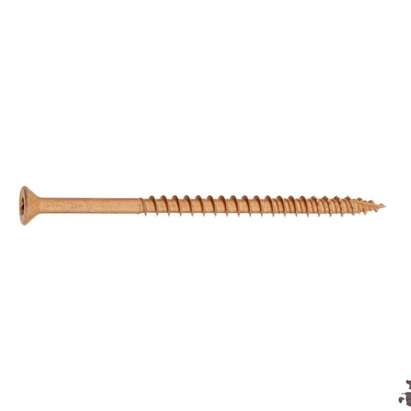 10 x 3-1/2 in. Brown 6-Lobe Torx Drive Exterior Flat Head Multi-Material Screw 1 lb.-Box (55-piece)