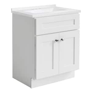 Brookings 25 in. Bathroom Vanity with Cultured Marble Vanity Top - Fully Assembled Bathroom Vanity with Sink, White