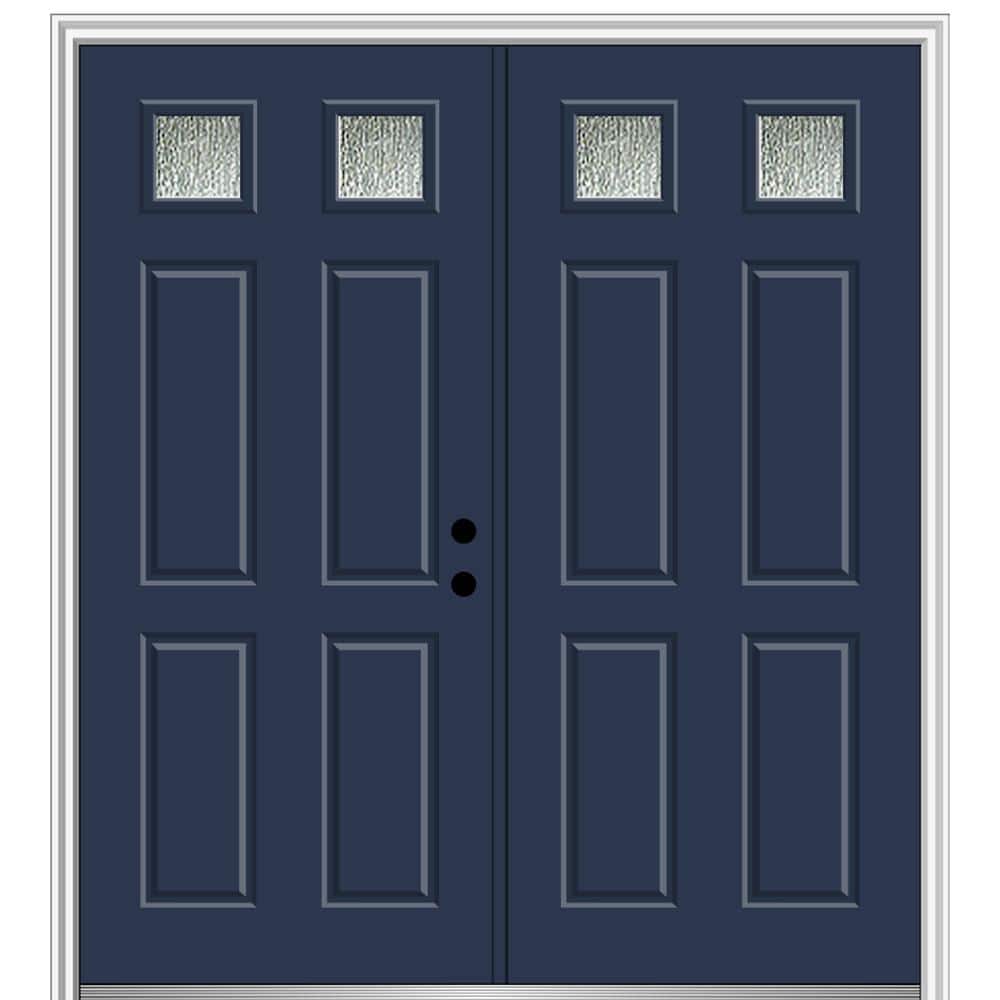 Rain Glass 72 in. x 80 in. Left-Hand Inswing Painted Revival Blue Fiberglass Prehung Front Door on 6-9/16 in. Frame price history on PriceWatchPro
