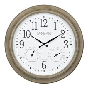 La Crosse Technology 14 in. Atomic Round Analog Black Wall Clock 