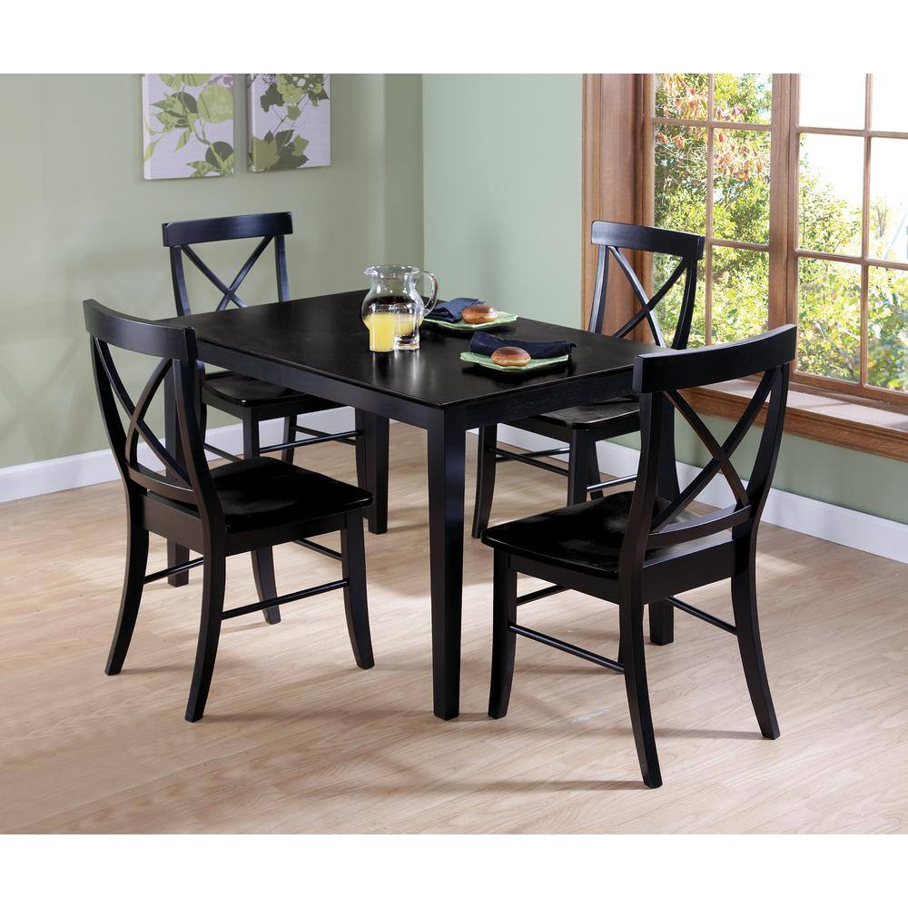 Elegant Solid Wood Shaker-Style Dining Table in Black