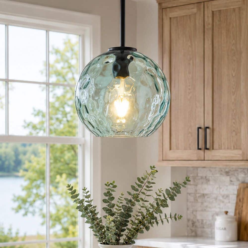 ペンダントライト クローム Merbotin RayHome 1-Light Modern Mint Green Adjustable Pendant