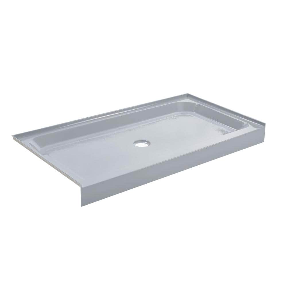 Voltaire Gray Acrylic Single-Threshold Shower Base, 60" x 30"