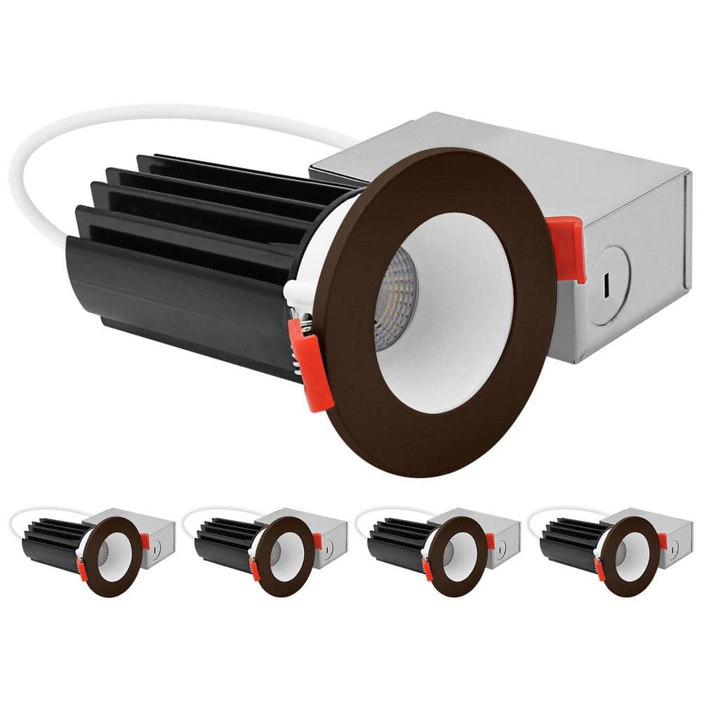 2 In. Integrated LED Recessed Canless Light with Bronze Interchangeable Trim, 5CCT, 1000LM, 15W, CRI80, Dimmable 4 Pack price history on PriceWatchPro