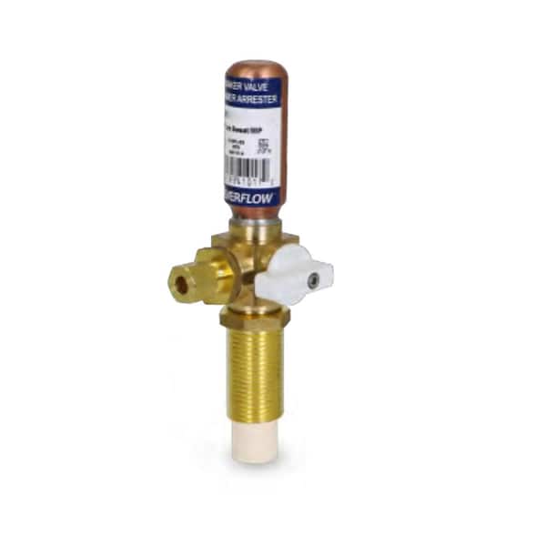 The Plumber's Choice 1/2 in. CPVC x 1/4 in. Brass Compression Icemaker Replacement Valve with Hammer Arrestor Lead Free