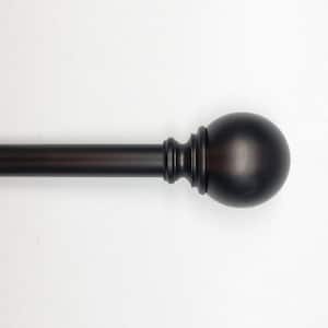 72 in. - 144 in. Telescoping 1 in. Dia. Single Curtain Rod in Oil Rubbed Bronze with Ball finials