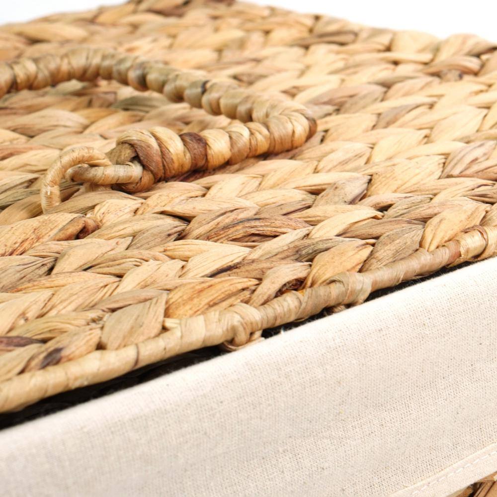 Eco-Friendly Water Hyacinth Wicker Laundry Hamper with Lid