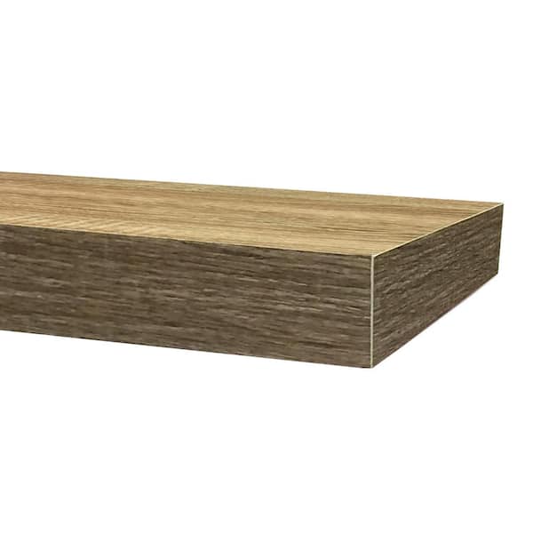 inPlace 36 in. W x 10 in. D x 2 in. H Rustic Wood Floating Shelf 9602048E The Home Depot