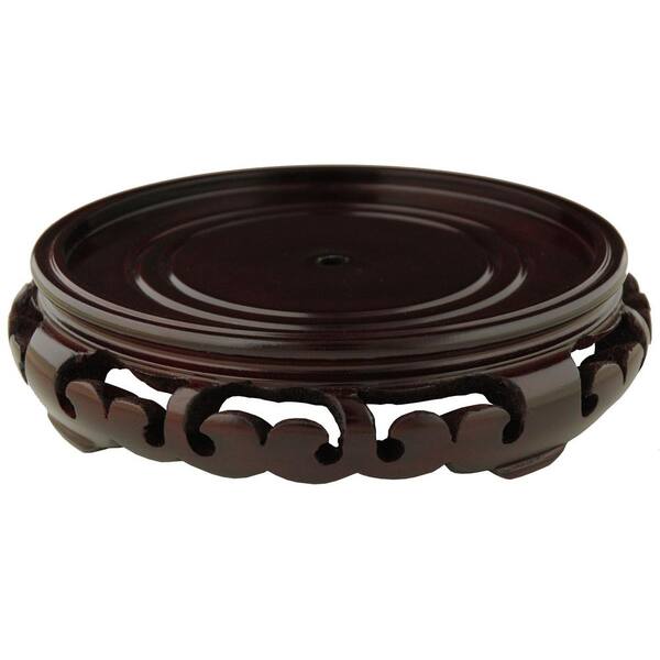 Oriental Furniture Rosewood 5 in. W Decorative Carved Stand