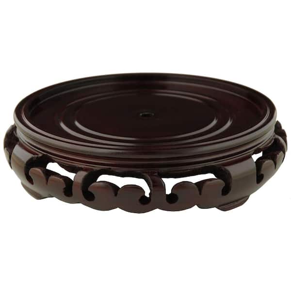 Oriental Furniture Rosewood 9.5 in. W Decorative Carved Stand