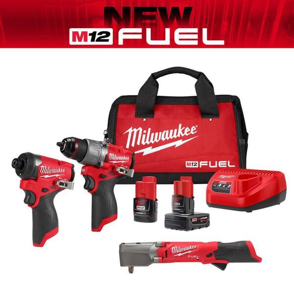 M12 FUEL 12-Volt Li-Ion Brushless Cordless Hammer Drill/Impact Combo Kit  (2-Tool) with Right Angle Impact Wrench