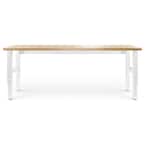 8 ft. Adjustable Height Workbench with Hardwood Top in White
