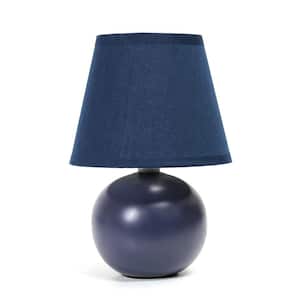 8.10 in. Blue Mini Ceramic Globe Table Lamp