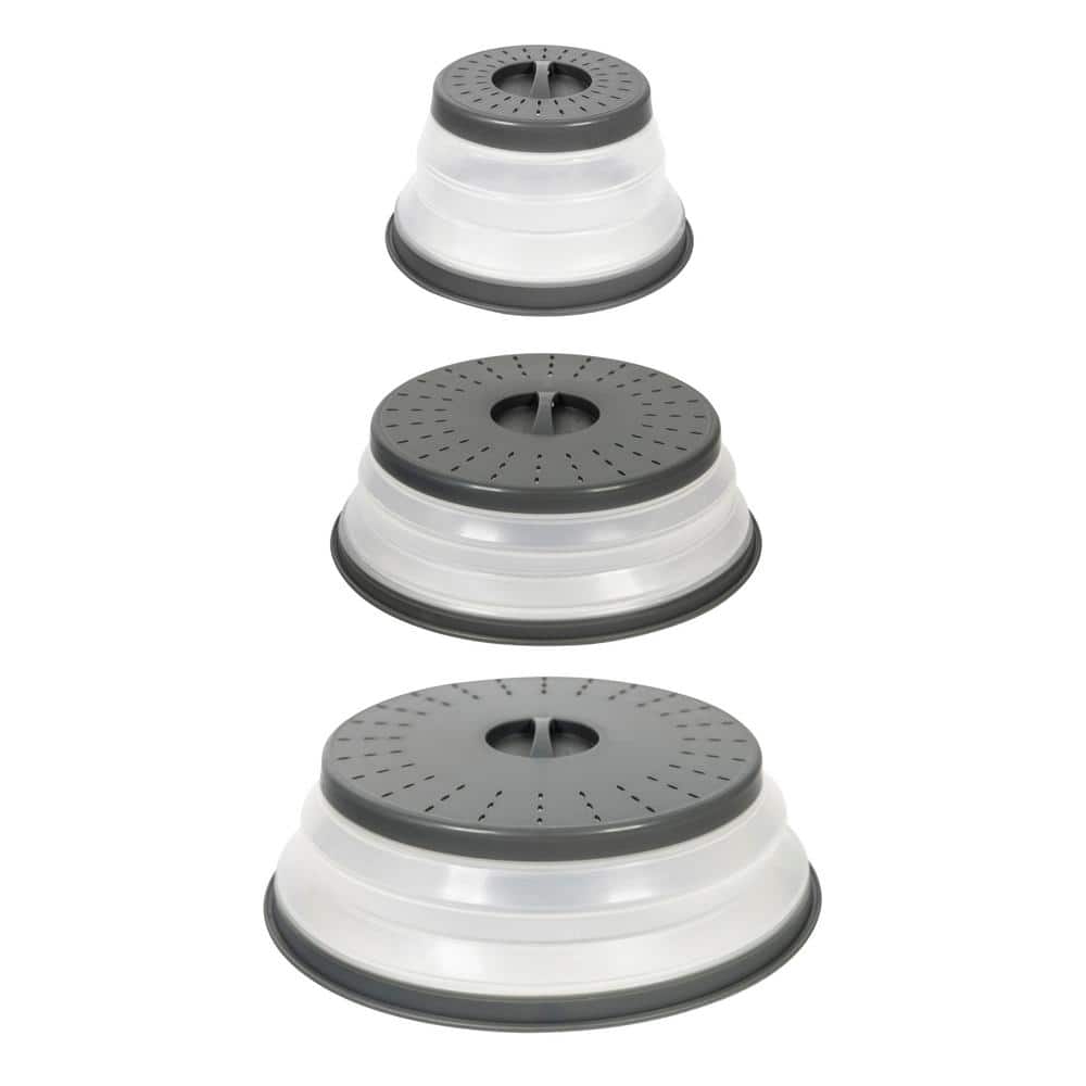 Collapsible Microwave Covers for Food and Meal Prep (Set of 3)