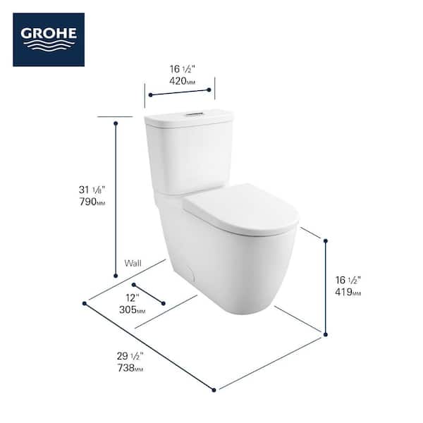 Essence 2-piece 1.28/1.0 GPF Dual Flush Elongated Toilet in Alpine White, Seat Included