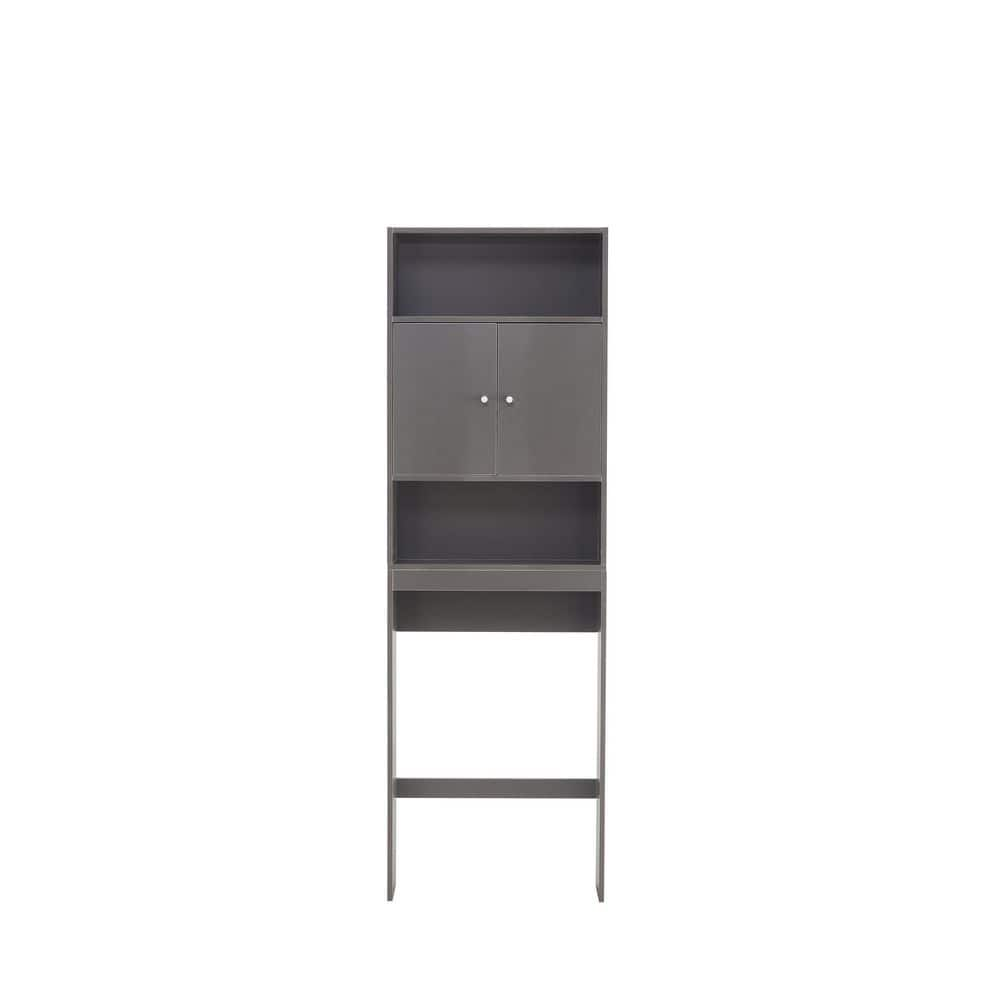 Style Selections 22.95-in W x 64.25-in H x 7.32-in D White MDF Over-the-Toilet Etagere | 6923WWMV