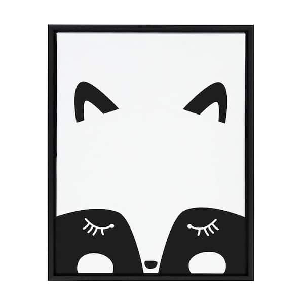 Sylvie "Modern Baby Fox" by Rachel Lee Framed Canvas Wall Art 24 in. x 18 in.