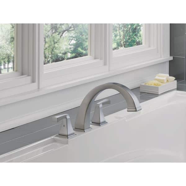 Dryden 2-Handle Deck-Mount Roman Tub Faucet Trim Kit Only in Stainless (Valve Not Included)