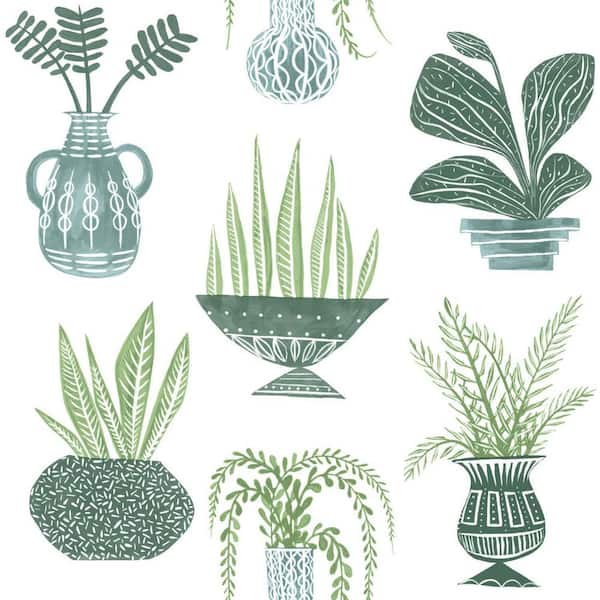 York Wallcoverings 34.17 sq. ft. Plant Party Peel and Stick Wallpaper