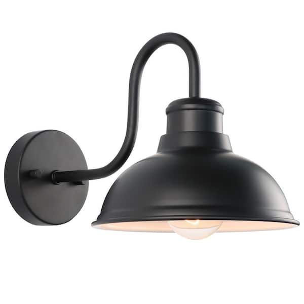 Classic Farmhouse Style 1-Light Black Outdoor Wall Sconce with Waterproof and Rust-Resistant