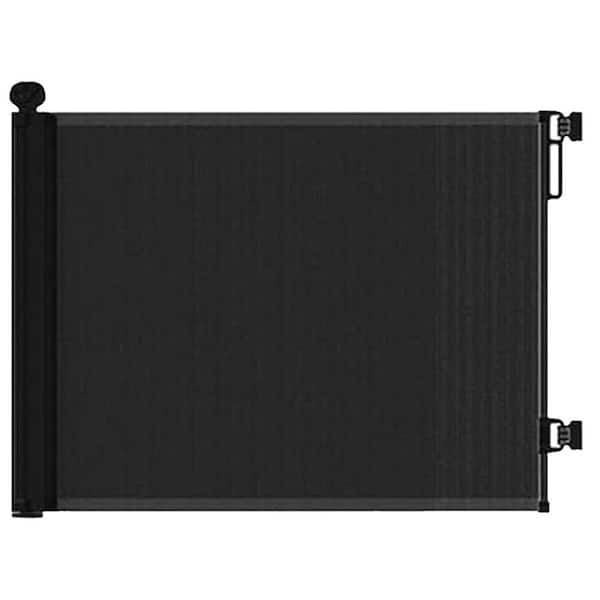 34 H x 54 W Retractable Baby/Dog Gate for Stairs and Doorways Indoor Outdoor Use with Adjustable Fence Panel Black Steel