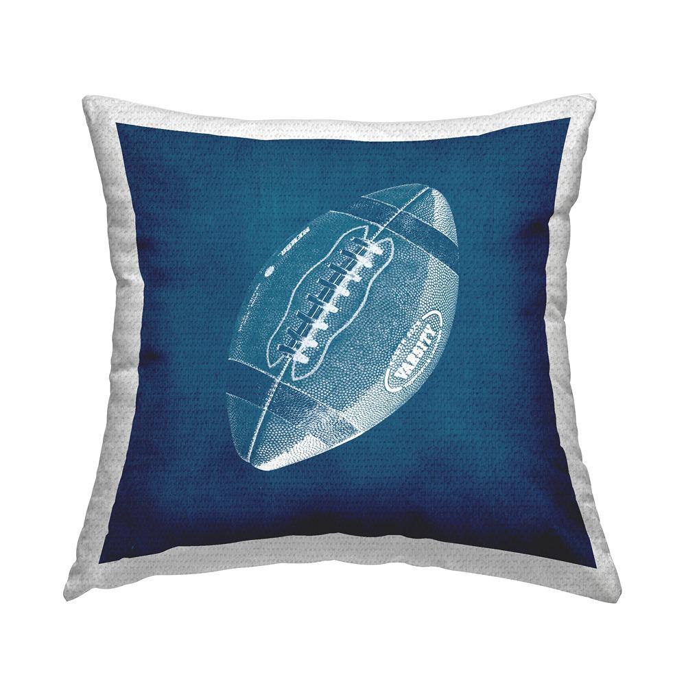 Blue Modern Football Blue Square Outdoor Throw Pillow price history on PriceWatchPro