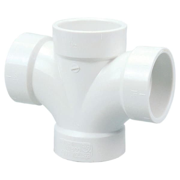 NIBCO 2 in. PVC DWV All Hub Double Sanitary Tee