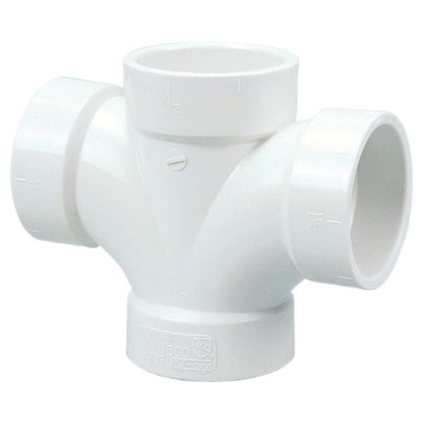 NIBCO 1-1/2 in. PVC DWV All Hub Double Sanitary Tee