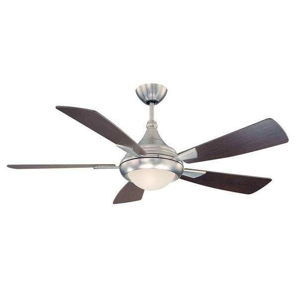 Illumine 54 in. Satin Nickel Ceiling Fan with White Glass Shade