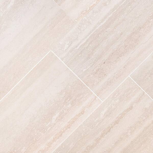 MSI Sanford Ivory 16 in. x 32 in. Matte Porcelain Travertine