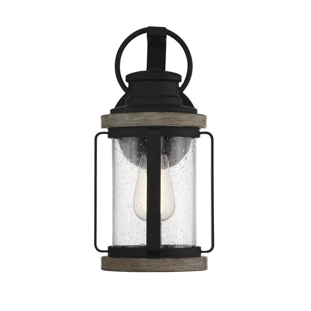 Black Cylinder Lodge Finish Outdoor Wall Sconce