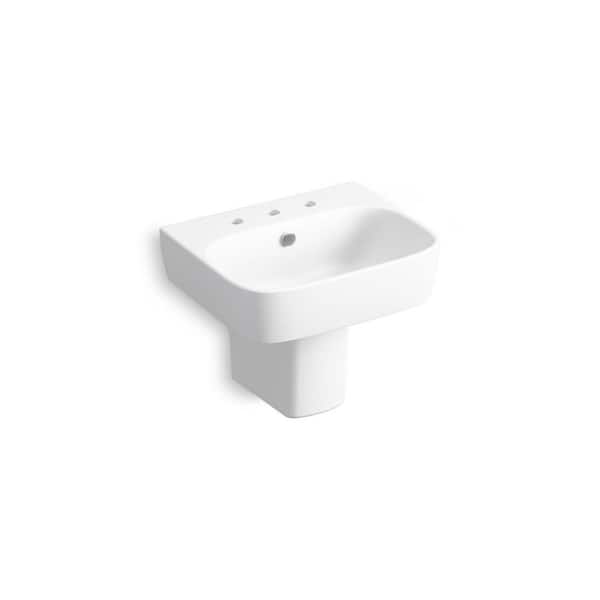 Modern Life 8.06 in. Vitreous China Wall-Mounted Bathroom Sink in White