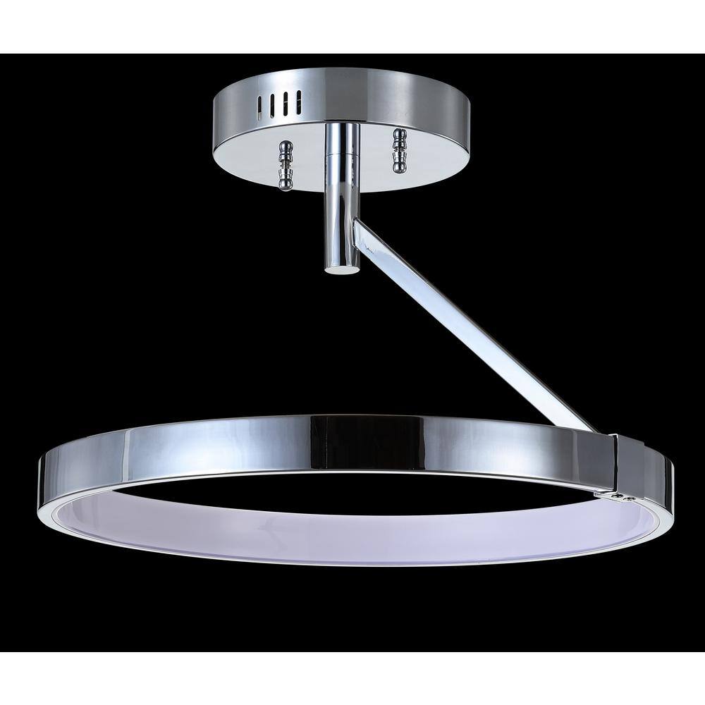 Polished Chrome 17.5" Contemporary LED Flush Mount - White Shade