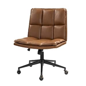 Iris Modern Camel Leather Swivel Tilting Adjustable Height Task Office Chair
