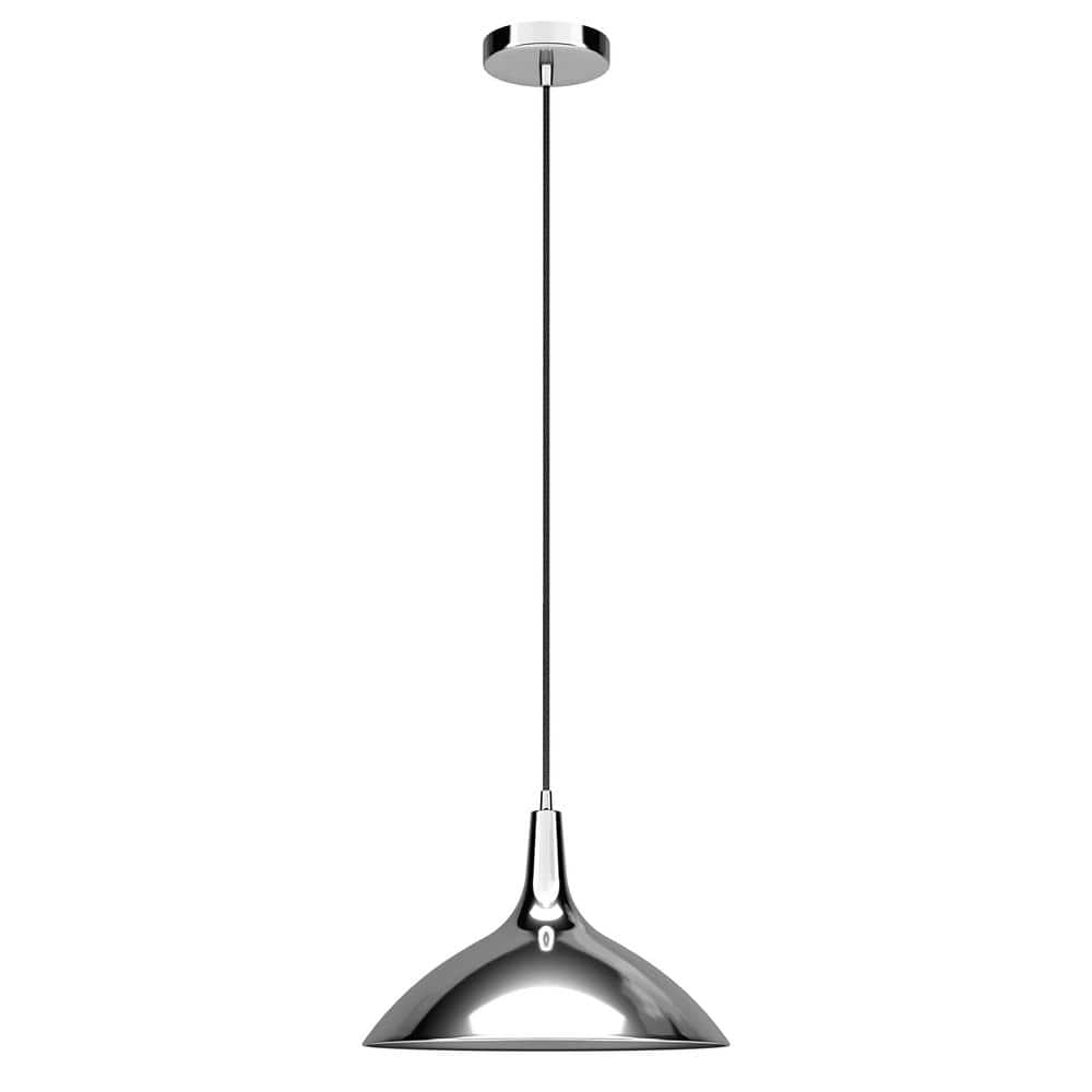 Evelyn&Zoe Traditional 1-Light Ceiling Hanging Pendant Light  Silver