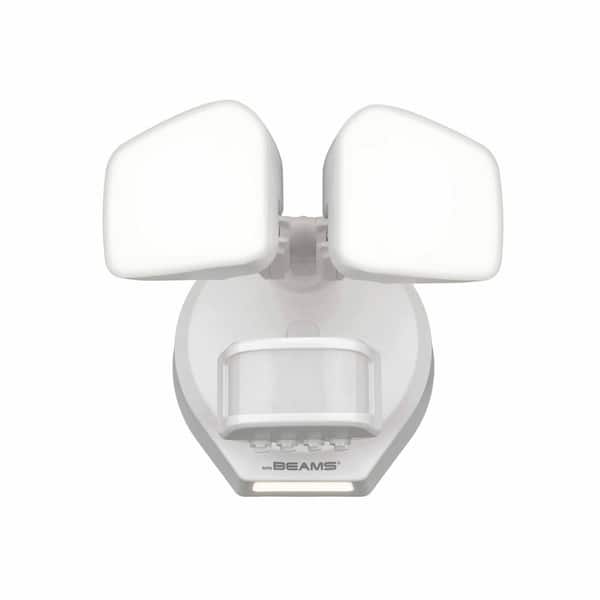 Mr Beams 2900 Lumens 180-Degree White Motion Activated Outdoor Integrated LED Security Floodlight with Cascading Wall Wash