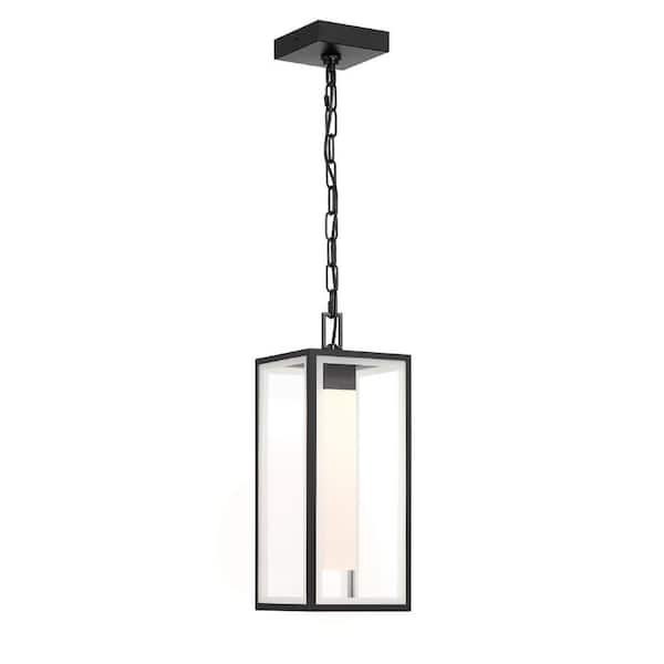 1-Light Black LED Outdoor Pendant Light