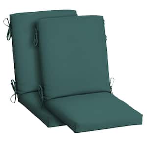 20 in. x 20 in. High Back Outdoor Dining Chair Cushion in Peacock Blue Green Texture (2-Pack)