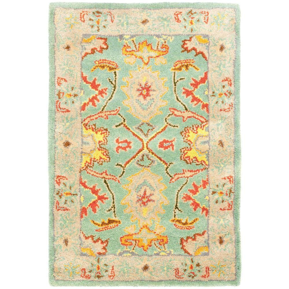 Handmade Heritage Light Blue & Ivory Wool Accent Rug - 3' x 5'