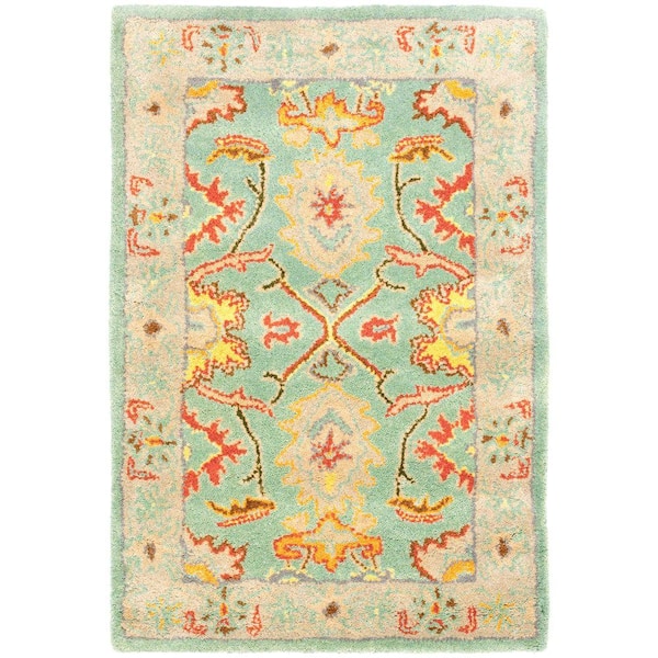 SAFAVIEH Heritage Light Blue/Ivory Doormat 3 ft. x 5 ft. Border Area Rug
