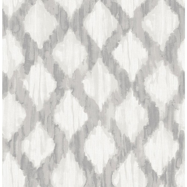 NuWallpaper Grey Floating Trellis Grey Wallpaper Sample