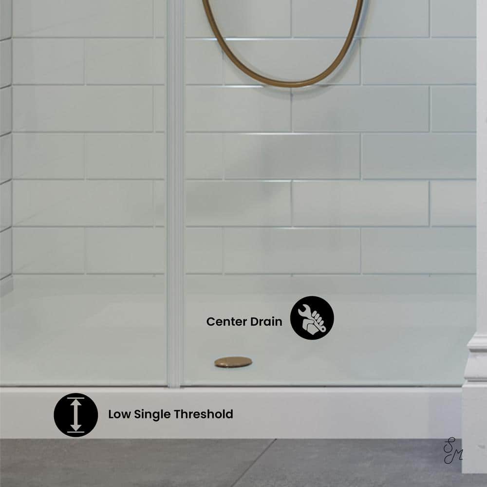 Voltaire 48" x 36" Black Acrylic Single-Threshold Shower Base