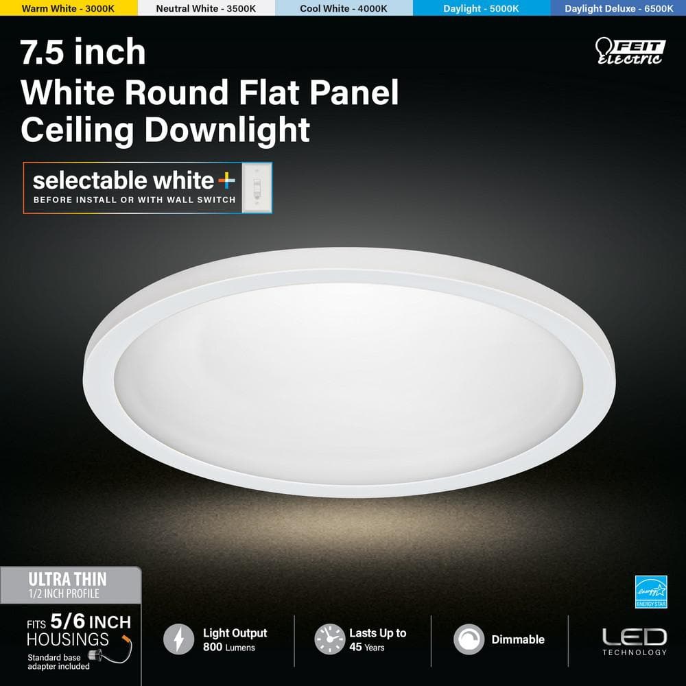 Feit 7.5 Inch White Aluminum LED Retrofit Recessed Lighting