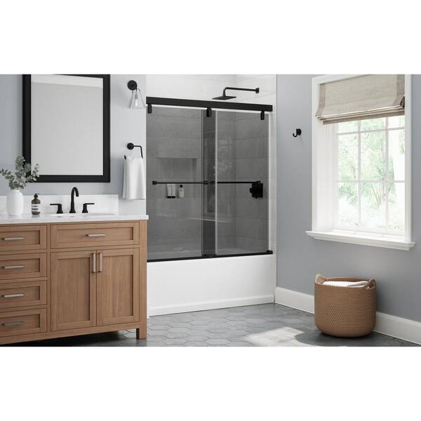 Have a question about Delta Mod 60 in. x 59-1/4 in. Soft-Close Frameless  Sliding Bathtub Door in Bronze with 3/8 in. Tempered Clear Glass? - Pg 2 -  The Home Depot