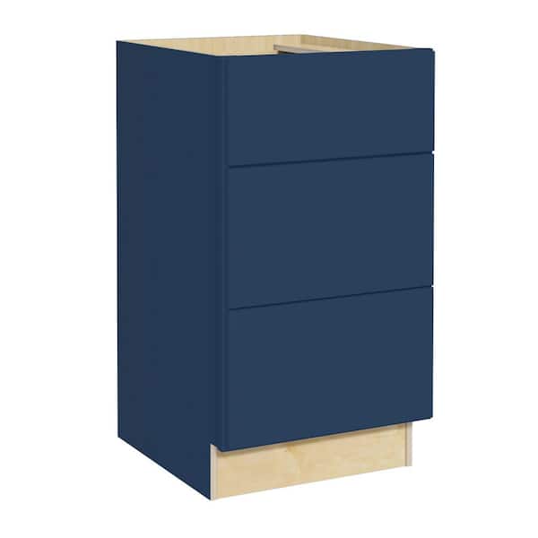 Hargrove 12 in. W x 21 in. D x 34.5 in. H Assembled Plywood Drawer Base Bath Cabinet in Vessel Blue with Soft Close