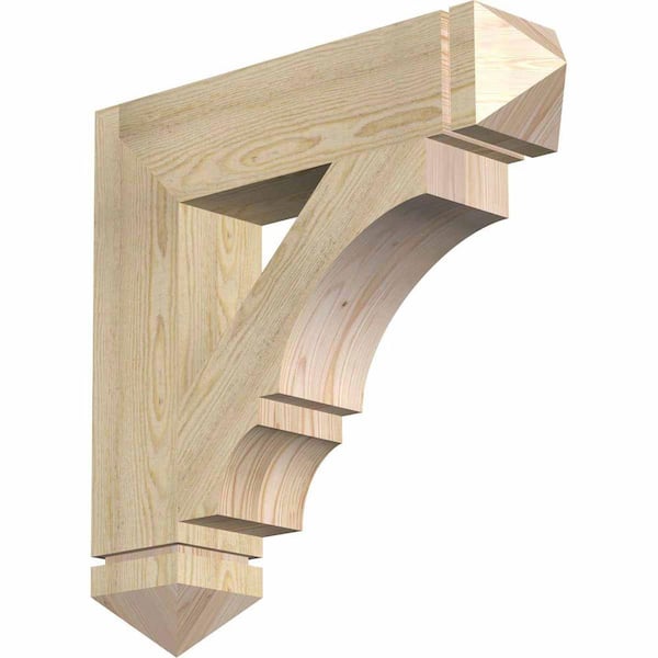 Ekena Millwork 6 in. x 28 in. x 28 in. Douglas Fir Balboa Arts and Crafts Rough Sawn Bracket