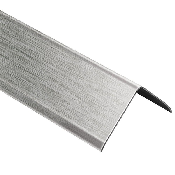 Schluter ECK-K Brushed Stainless Steel 1-9/32 in. x 8 ft. 2-1/2 in. Metal Corner Tile Edging Trim