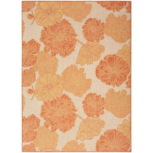 Garden Oasis Coral 5 ft. x 7 ft. Nature-inspired Contemporary Area Rug