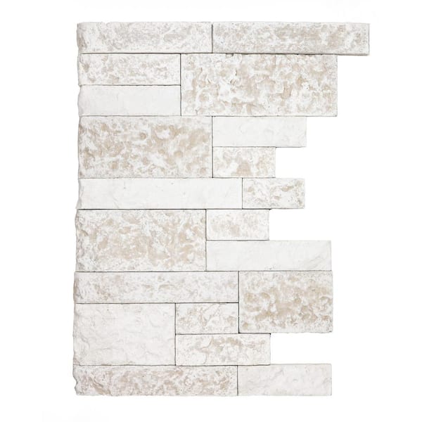 Birch Bluff White 2 - 4 in. x 4 - 10 in. Cement Standard Corner/Finished End Wall Tiles (7.25 sq. ft./case)