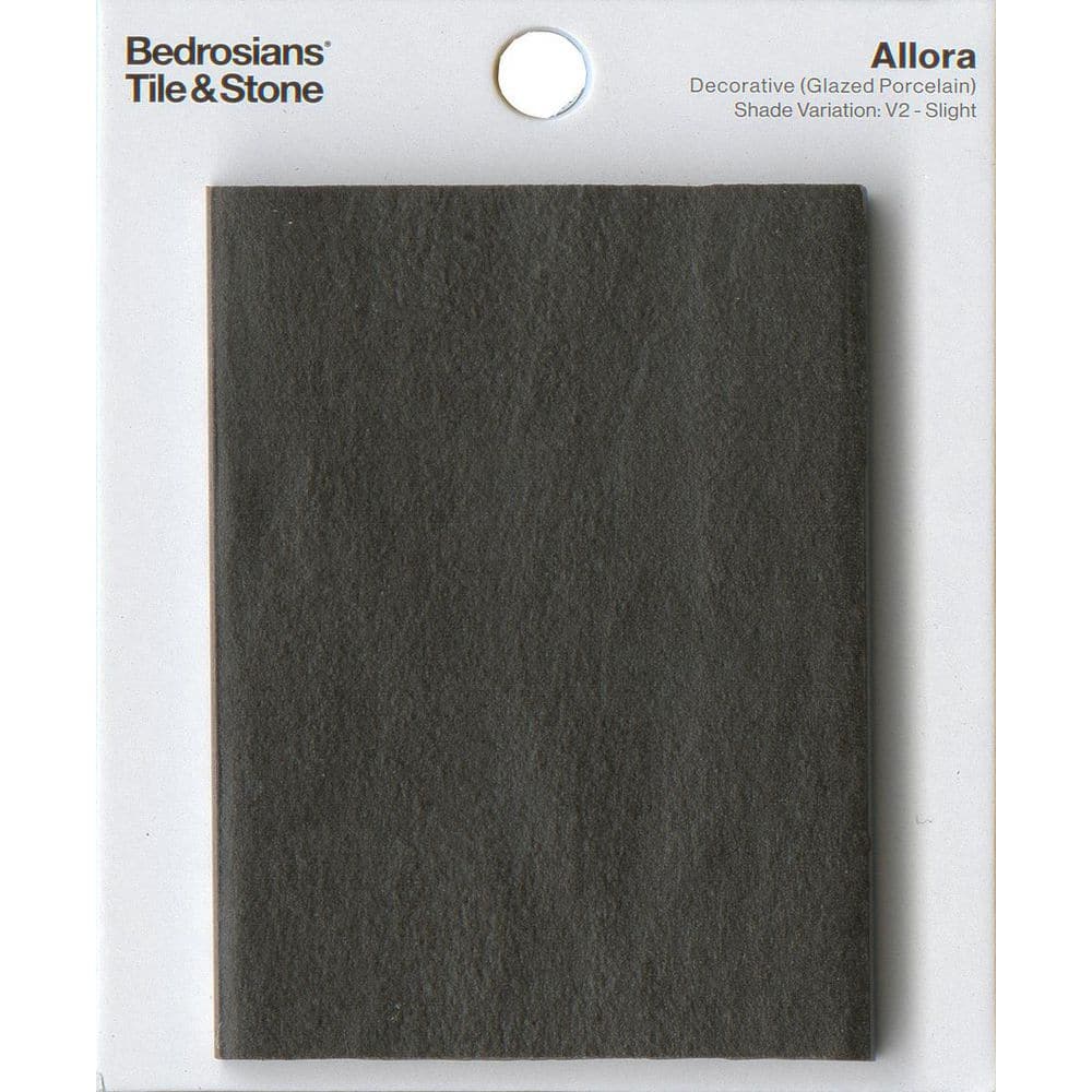 Sample-Allora Rhombus 4 in. x 5 in. Matte Solid Black Porcelain Tile Sample price history on PriceWatchPro